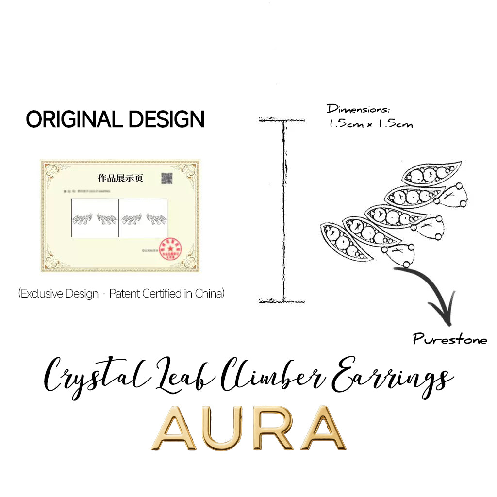 Crystal Leaf Climber Earrings