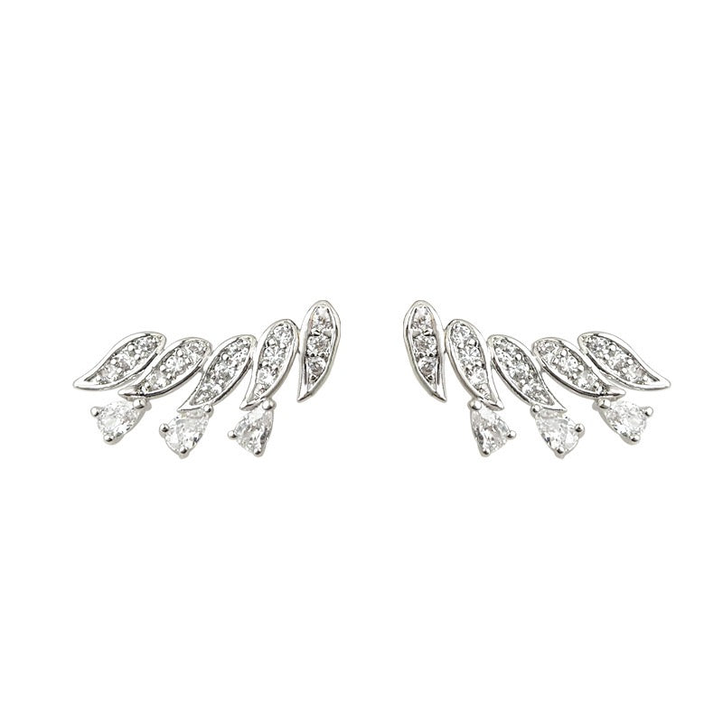 Crystal Leaf Climber Earrings