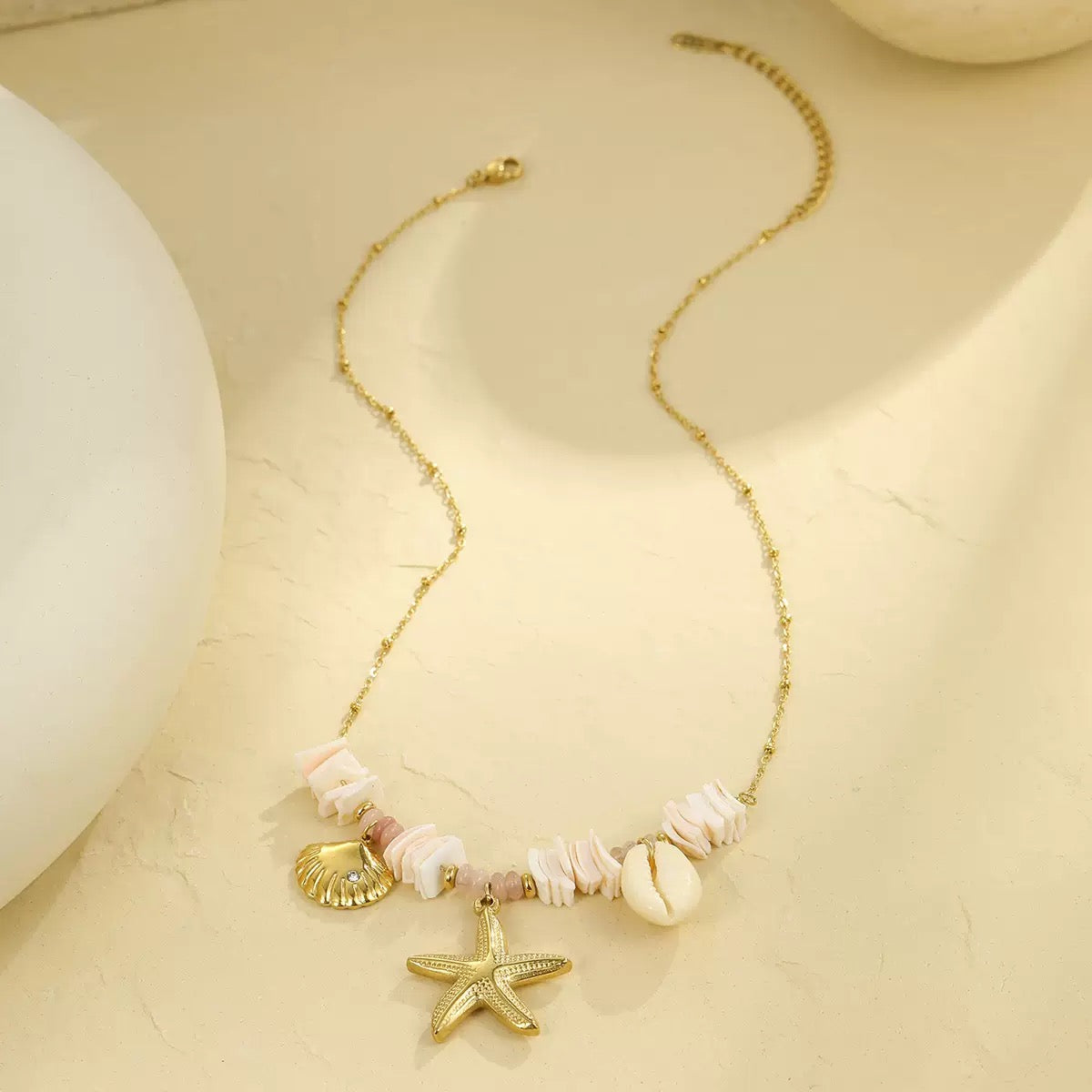 Starfish & Seashells Charm Necklace