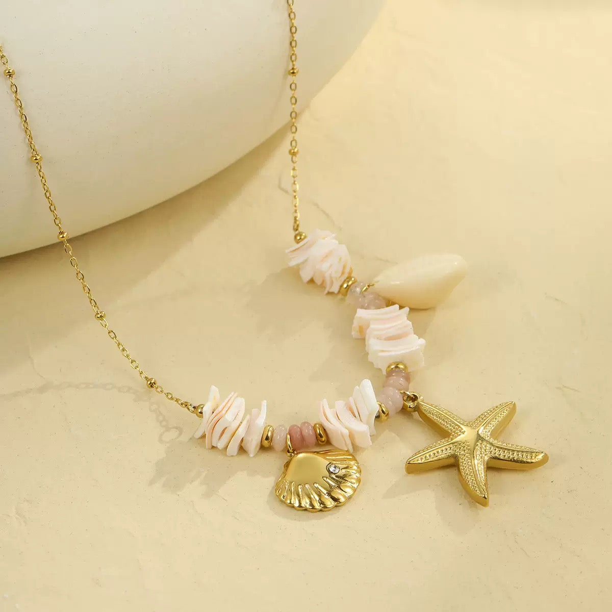 Starfish & Seashells Charm Necklace