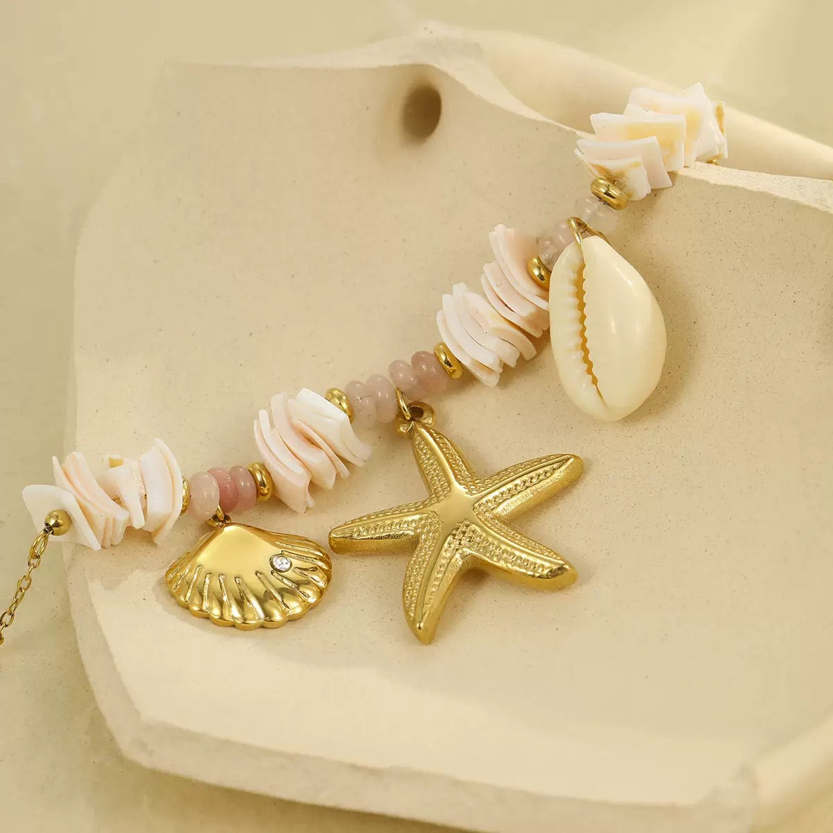 Starfish & Seashells Charm Necklace