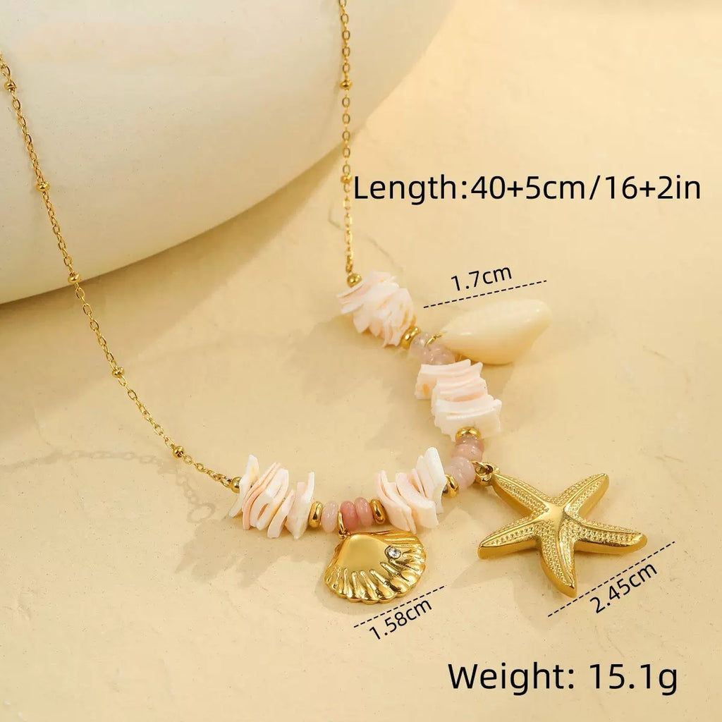 Starfish & Seashells Charm Necklace