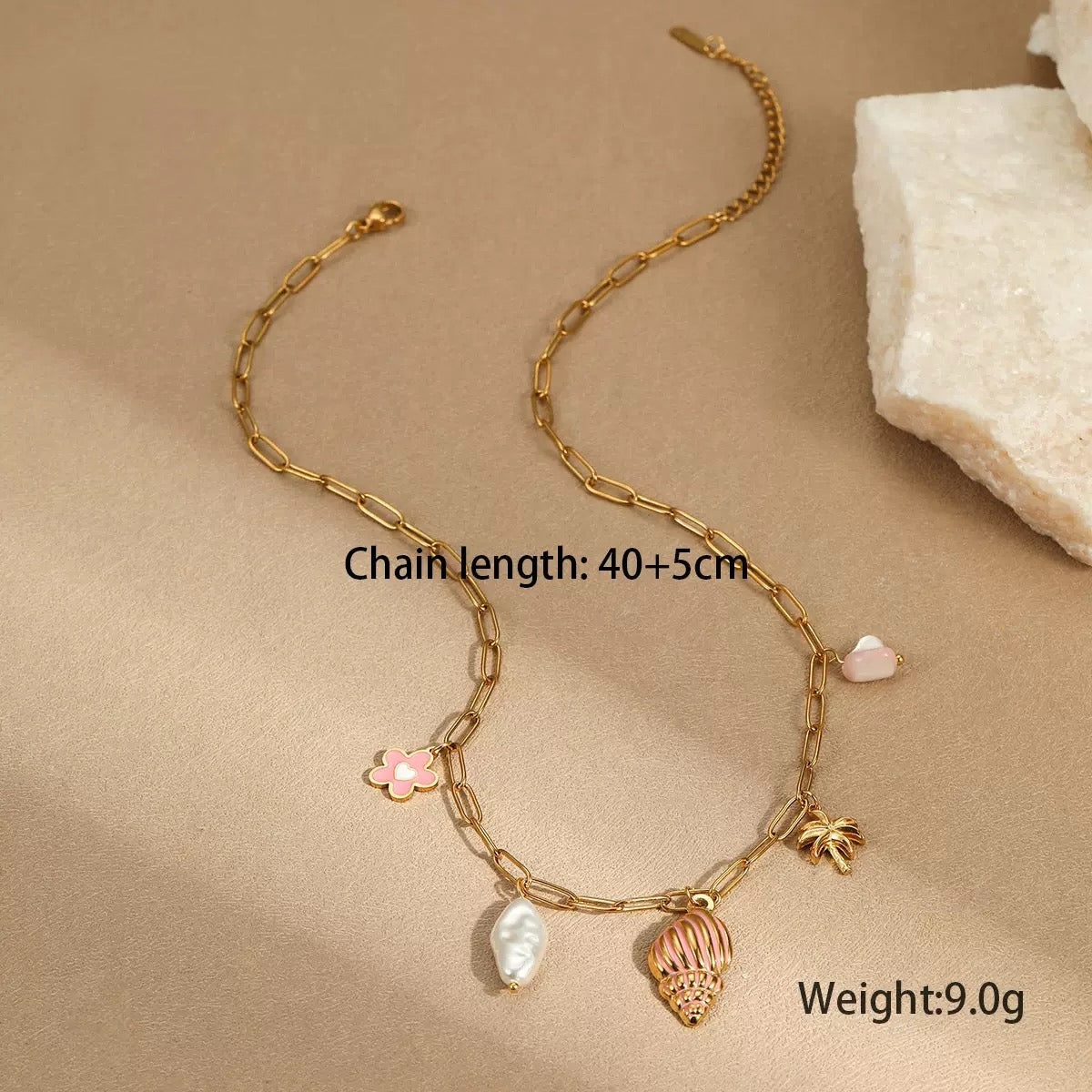 Pink Coastal Charms Necklace