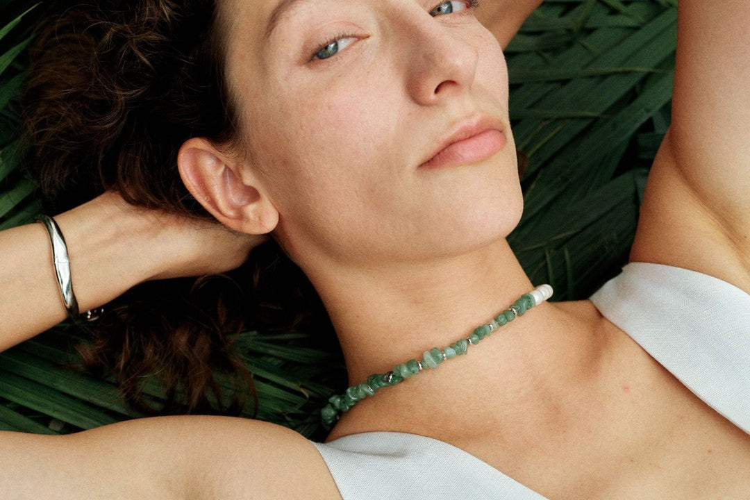 Copper Alloy Imitation Pearl Necklace - Muse Collection OT-Clasp Necklace